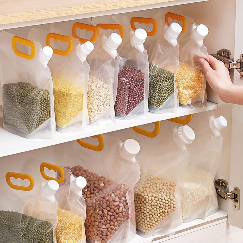 ARLICODECK Kitchen Storage Bag Grains Rice MoistureProof Sealed Bag Resealable Transparent Bags Stand Up Pouch Bags With Portable Handle For Long Term Food Storage Container pk3 15L - Image 3