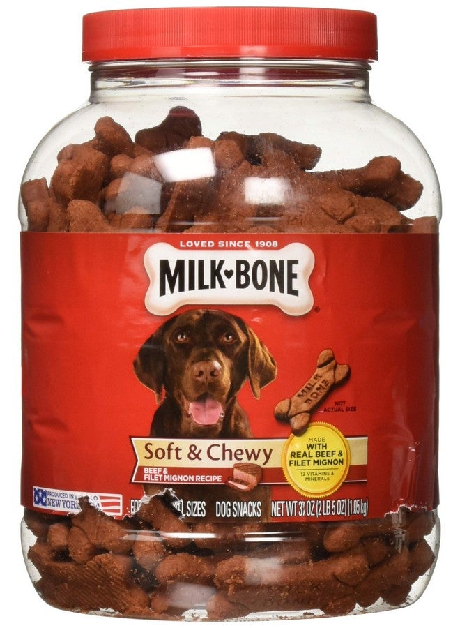 MILK-BONE Milk Bone Soft & Chewy Dog Snacks (Beef & Filet Mignon Recipe) 37Oz  - Image 1