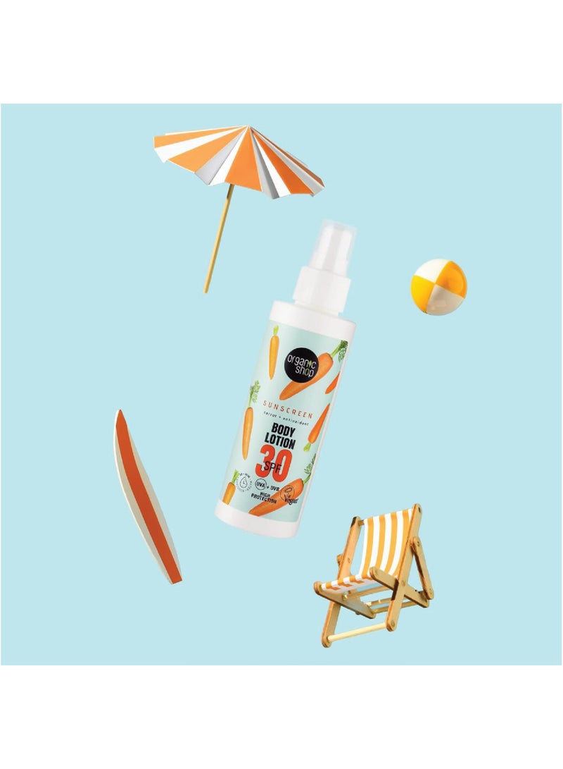 Organic Shop لوشن الجسم الواقي من الشمس من أورجانيك شوب - جزر + مضادات الأكسدة 30 SPF 150 مل - Image 5