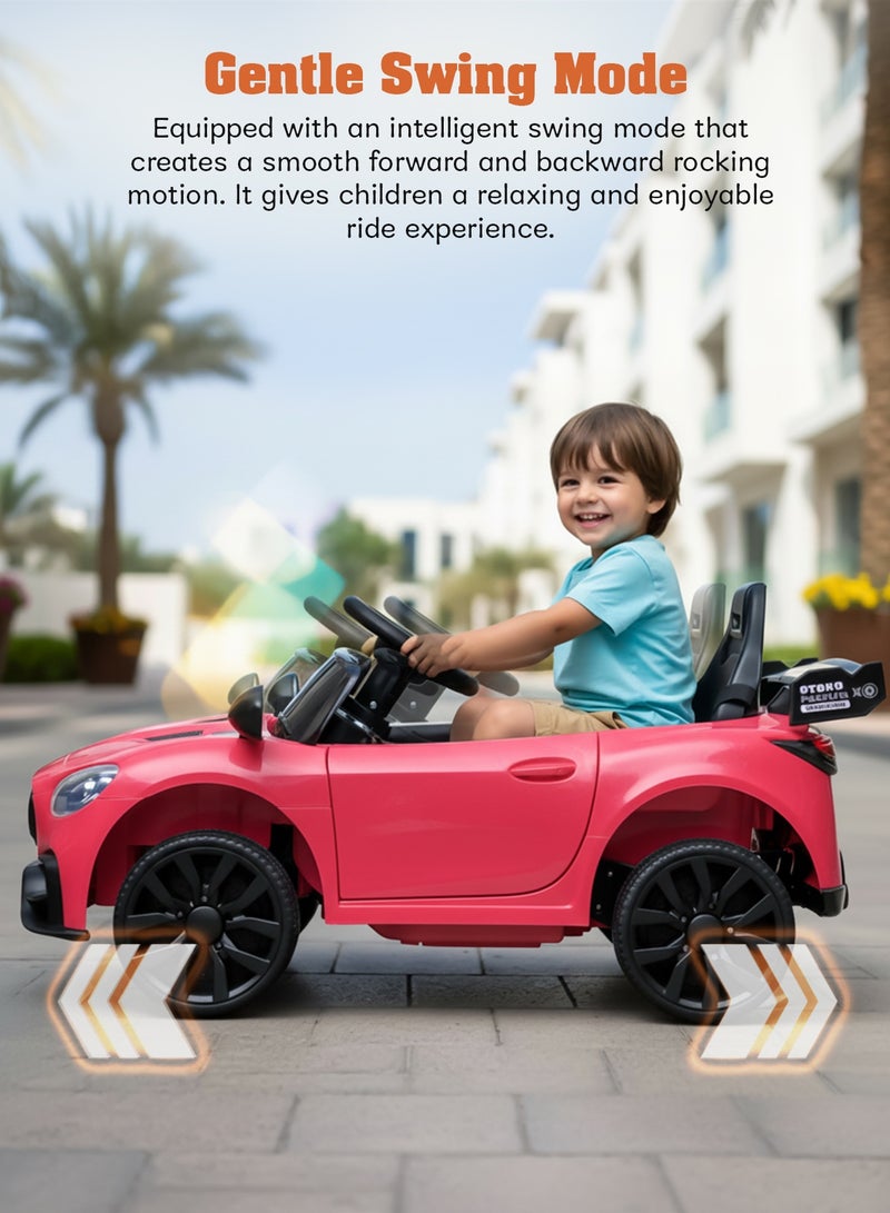 BAYBEE Benzy Battery operated Car for Kids, Kids Ride on Car with Led Light, Music & Remote Control｜Battery Baby Car Ride on Toy｜Childrens Car for Toddlers ｜Electric Car for Kids 2 to 5 Years Boys Girls Red - Image 4