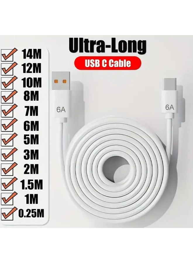 314.96 بوصة كابل شاحن سريع USB C فائق الطول 66 واط عالي السرعة 6 أمبير لشاومي سامسونج هواوي - Image 5