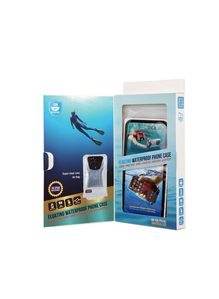 DICAPAC C2 Floating Waterproof Phone Case - Durable, Full-Body Protection for Swimming, Beach, and Outdoor Adventures-White - Image 4