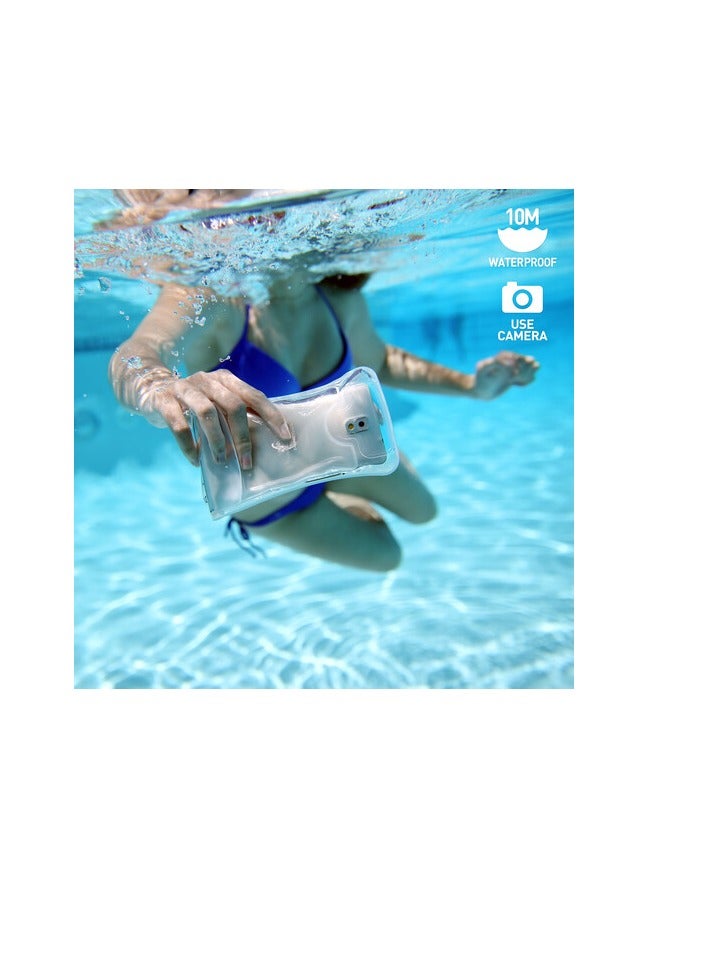 DICAPAC C2 Floating Waterproof Phone Case - Durable, Full-Body Protection for Swimming, Beach, and Outdoor Adventures-White - Image 5