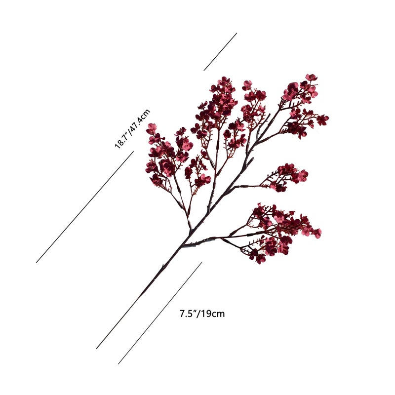 Mandy's Burgundy Artificial Babyâ€™s Breath European Flowers 6 Bundles Silk Gypsophila with Bendable Stems for Fall Valentine's Day and Easter Centerpiece Wedding Decor and Table Arrangements - Image 2