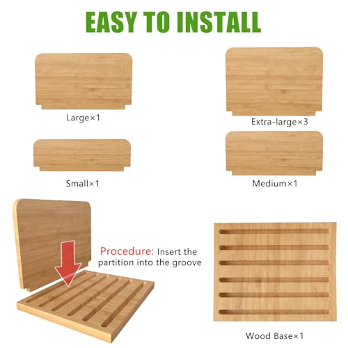 Deefielly Desk File Mail Organizer Countertop, 5 Slots Bamboo Folder Sorter Holder for Letter, Envelope, Paper, Bill Filing, Desktop Tray Organizer for Office & Home - Image 4