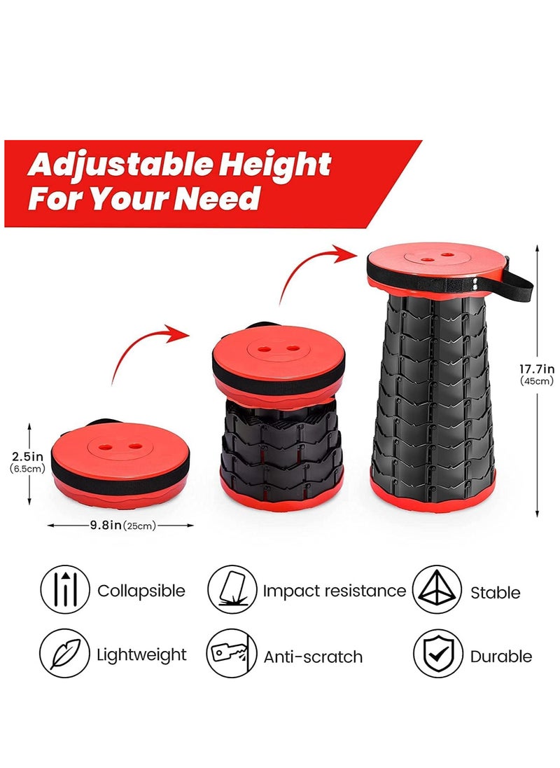 GO2CAMPS - Portable Shrink Camping Stool,Collapsible Folding Stool,Retractable Telescoping,Multifunctional Camping Stool Hiking,Fishing,Picnic, Beach,Travel,Indoor,Lightweight and Adjustable Height,Easy to Carry - Image 1