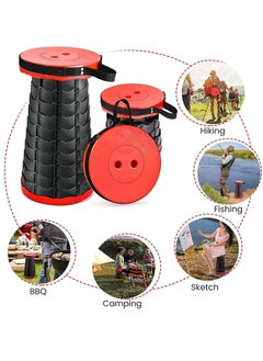 GO2CAMPS Portable Shrink Camping Stool,Collapsible Folding Stool,Retractable Telescoping,Multifunctional Camping Stool Hiking,Fishing,Picnic, Beach,Travel,Indoor,Lightweight and Adjustable Height,Easy to Carry  - Image 5