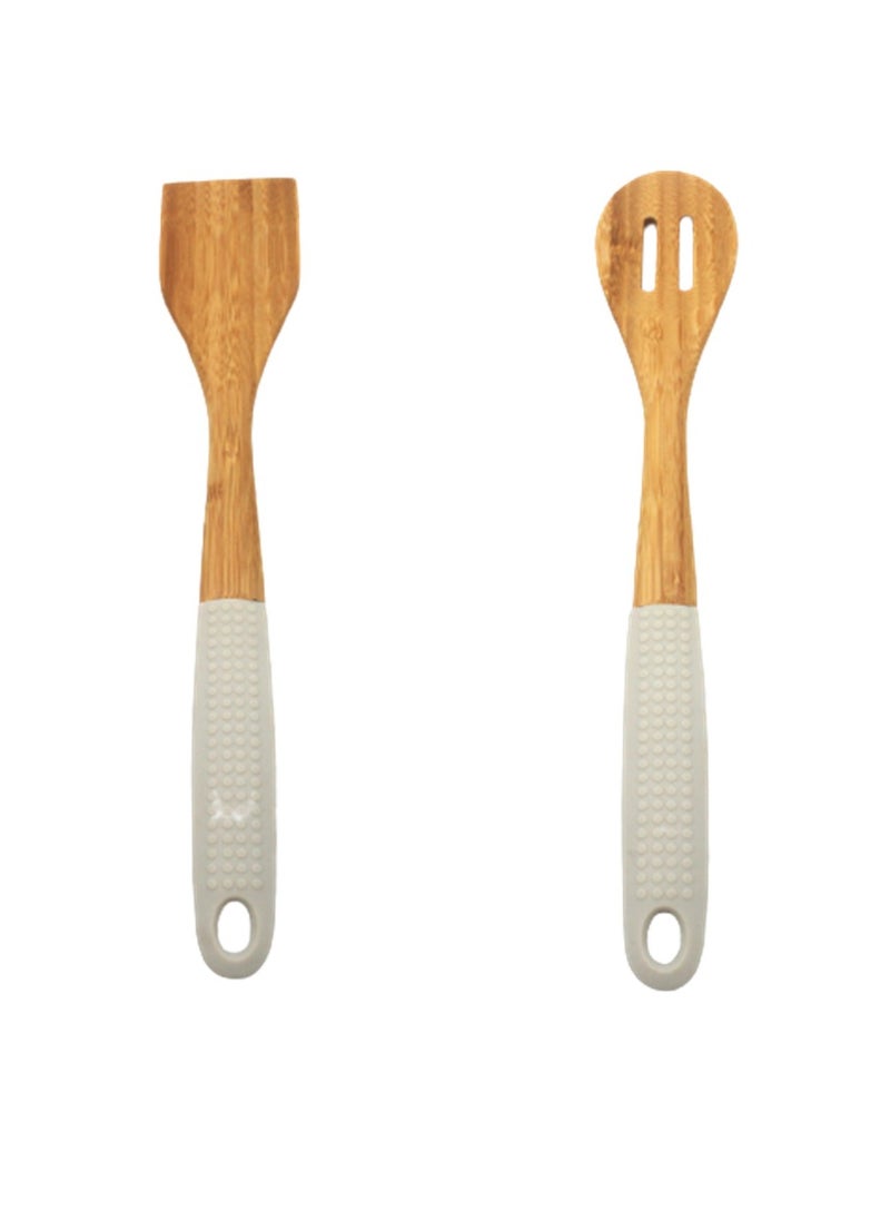 Auroware - Auroware Bamboo Wood Kitchen Utensils Set of 4 Piece Eco-friendly Non toxic Heat Moisture Resistance Natural cooking with Solid grip - Image 1