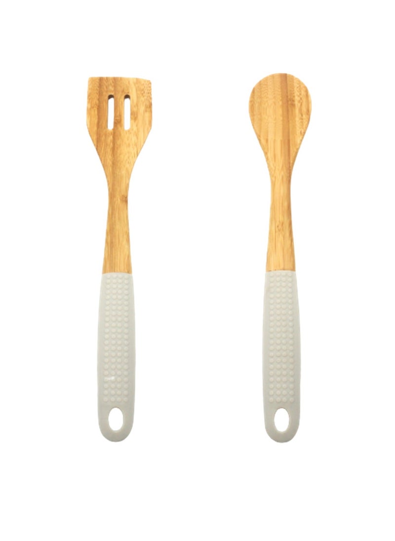 Auroware - Auroware Bamboo Wood Kitchen Utensils Set of 4 Piece Eco-friendly Non toxic Heat Moisture Resistance Natural cooking with Solid grip - Image 1