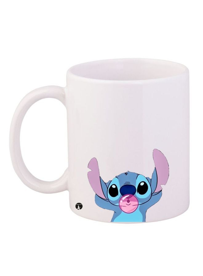 RYN Stitch Printed Coffee Mug White/Blue/Purple 11ounce