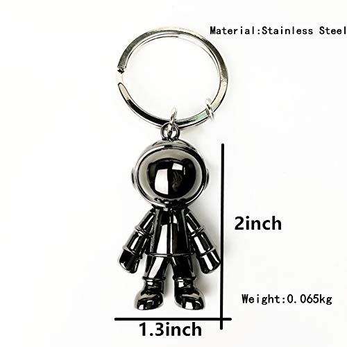 MUAMAX Black Spacemen Keychains for Men Creative Astronaut Car Key Chain Pendant Backpack Purse Charm Lucky Astronaut Keyrings - Image 2