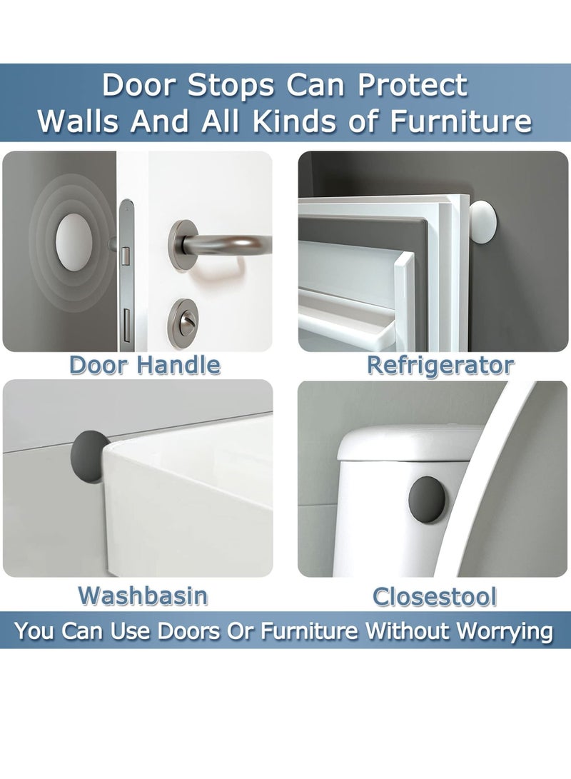 كابتن تيك Door Stoppers Wall Protector, Door Handle Silicone Crash Pad, 4 Pieces Self-Adhesive Door Rear Buffers Quiet Anti-Bump Pads Furniture Accessories for Home Office (Black) - Image 2