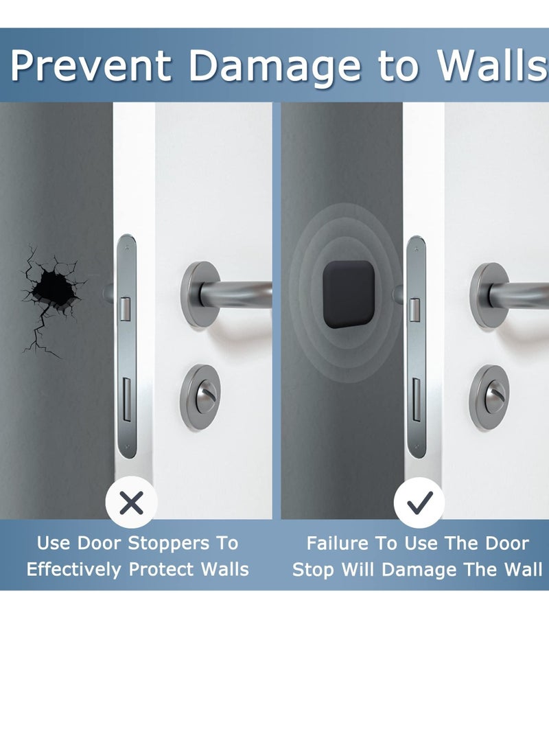 كابتن تيك Door Stoppers Wall Protector, Door Handle Silicone Crash Pad, 4 Pieces Self-Adhesive Door Rear Buffers Quiet Anti-Bump Pads Furniture Accessories for Home Office (Black) - Image 3