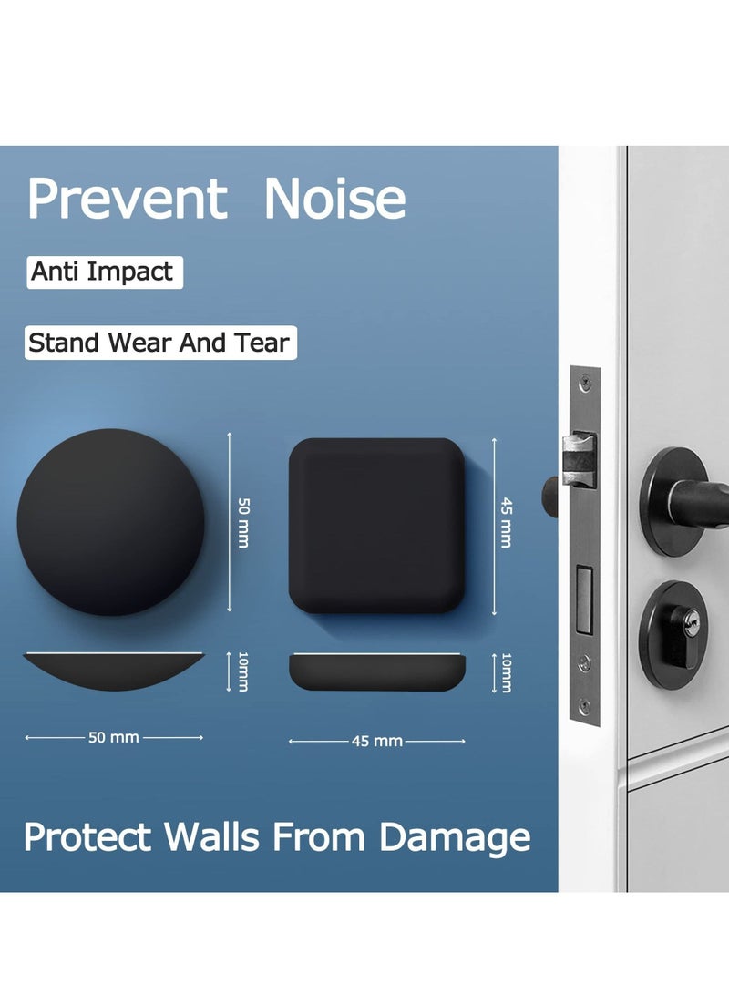 كابتن تيك Door Stoppers Wall Protector, Door Handle Silicone Crash Pad, 4 Pieces Self-Adhesive Door Rear Buffers Quiet Anti-Bump Pads Furniture Accessories for Home Office (Black) - Image 4