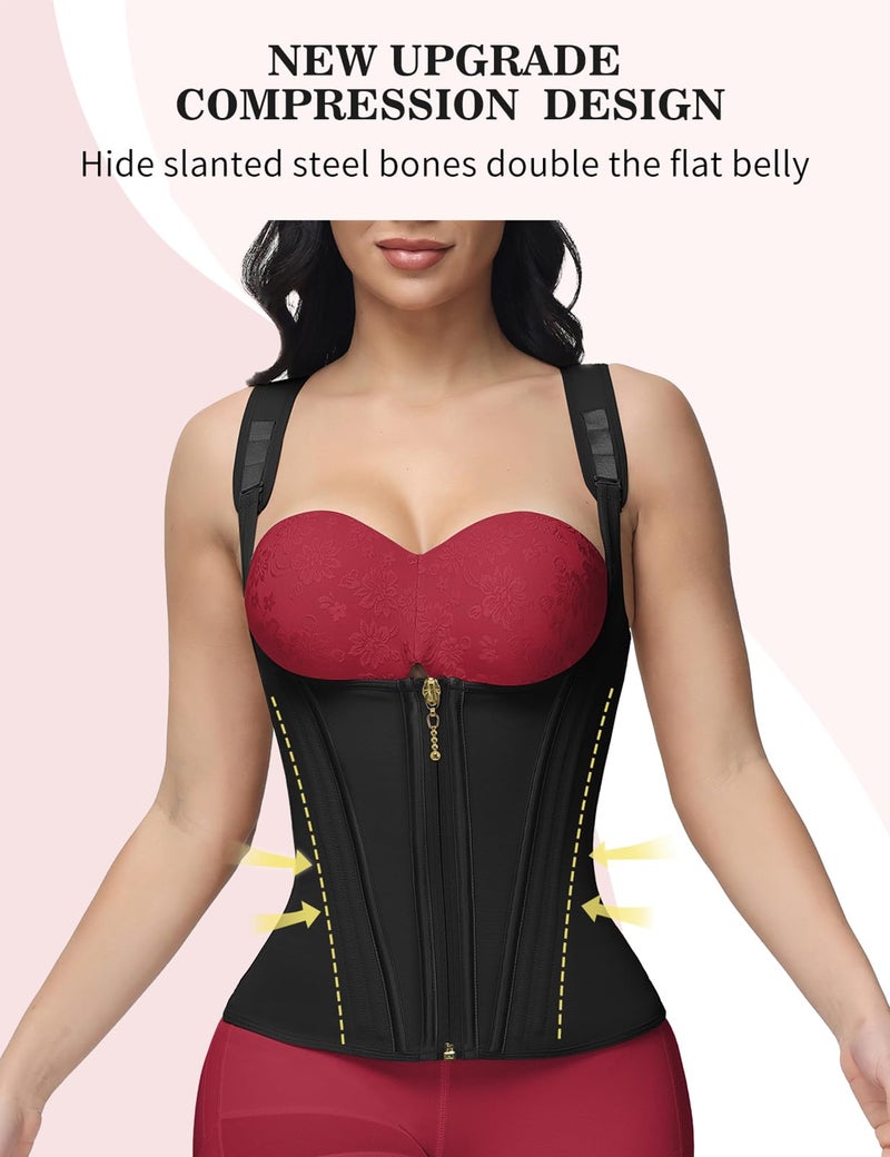 SHAPSHE Waist Trainer for Women, Tummy Control Sports Girdle, Workout Body Shaper with Adjustable Shoulder Strap - Image 3