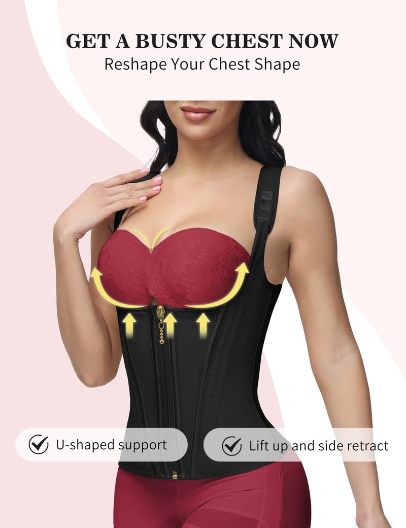 SHAPSHE Waist Trainer for Women, Tummy Control Sports Girdle, Workout Body Shaper with Adjustable Shoulder Strap - Image 4