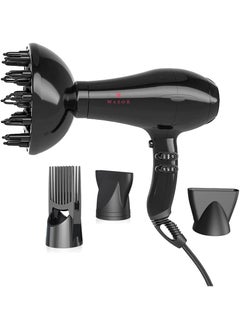 MHU Professional Powerful Hair Dryer Negative Ionic 2 Speeds and 3 Temperature Settings and Cool Shot Button 1875w AC Motor Fast Drying Blow Dryer with Concentrator 