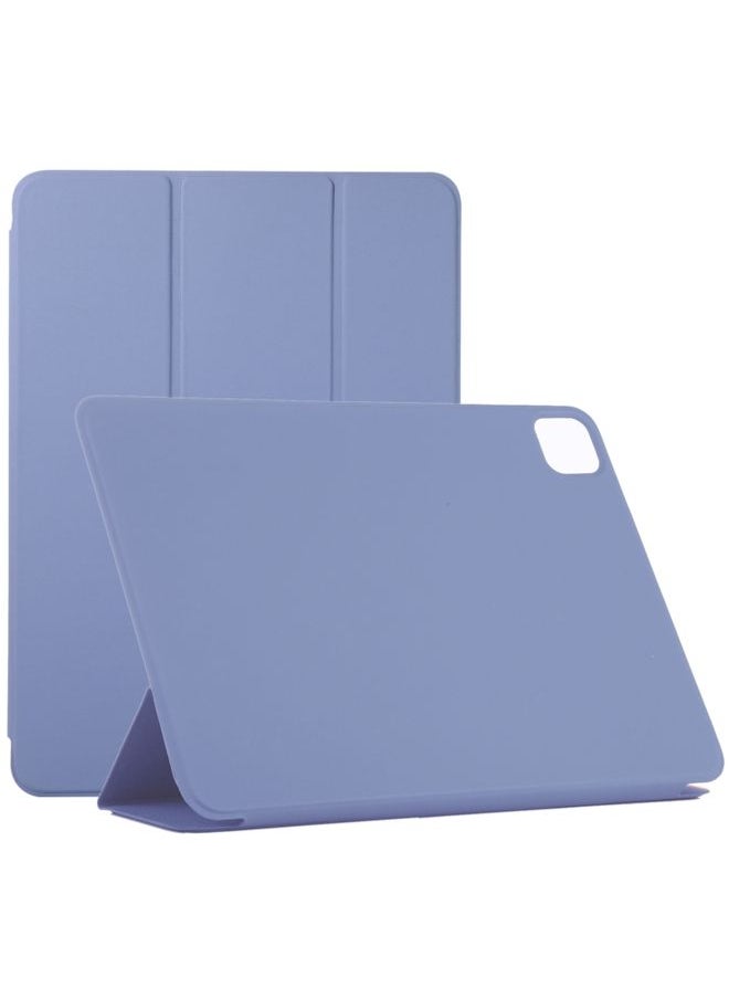 HuHa - Case Cover For iPad Pro 12.9 inch 2020 Horizontal Flip Ultra-thin Double-sided Clip Non-buckle Magnetic PU Leather Tablet Case With Three-folding Holder & Sleep / Wake-up Function Purple - Image 1