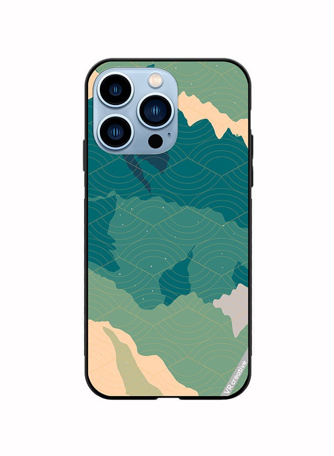 VR CREATIVE Protective Case Cover For Apple iPhone 13 Pro Line Art Landscape Design Multicolour - Image 1