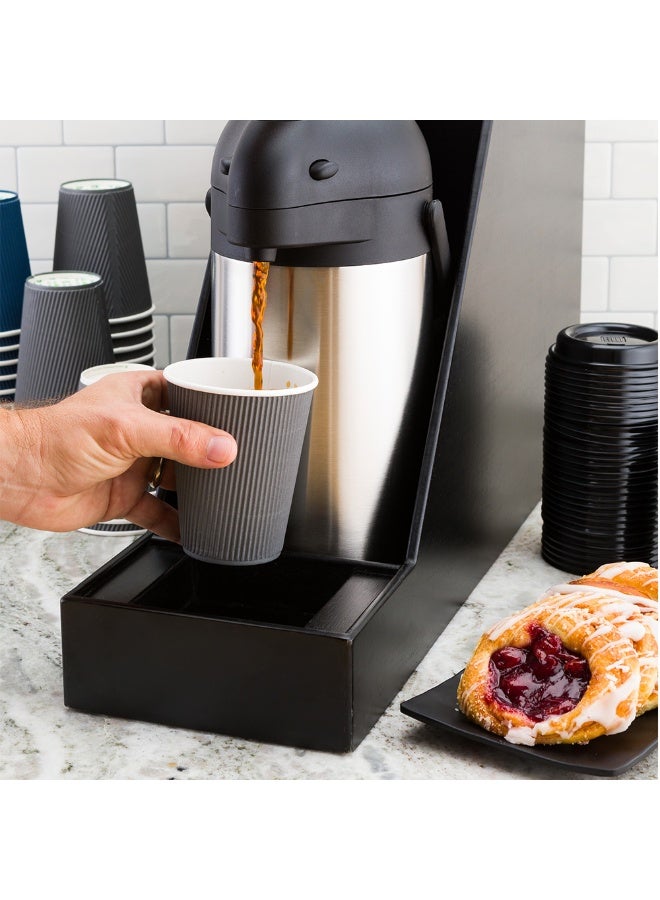 Restaurantware Restpresso 23.5 x 7 x 13.5 Inch Airpot Station, 1 Durable Airpot Holder - For Two Airpot Dispensers, Shatterproof, Black Bamboo Airpot Stand, Angled Walls, Holds 3-Liter Airpots - Image 3