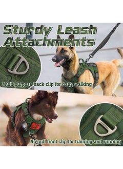 Rabbitgoo Tactical Dog Harness No Pull, Military Dog Vest Harness with Handle & Molle, Easy Control Service Dog Harness for Large Dogs Training Walking, Adjustable Reflective Pet Harness, Green, L  - Image 2