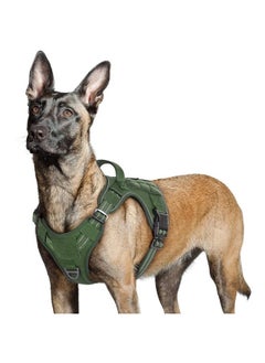 Rabbitgoo Tactical Dog Harness No Pull, Military Dog Vest Harness with Handle & Molle, Easy Control Service Dog Harness for Large Dogs Training Walking, Adjustable Reflective Pet Harness, Green, L  - Image 1