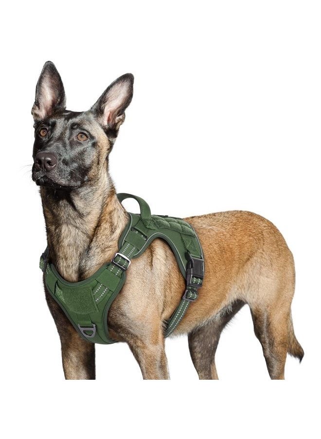 Rabbitgoo Tactical Dog Harness No Pull, Military Dog Vest Harness with Handle & Molle, Easy Control Service Dog Harness for Large Dogs Training Walking, Adjustable Reflective Pet Harness, Green, L  - Image 1