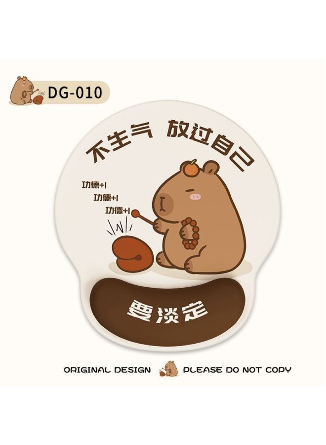 Emotional Stable Workers Kapibala Office Desktop Ornaments Two-piece Keyboard Hand-held Ins Mouse-Color:Small Size-Pattern:Not Angry-wrist Pad