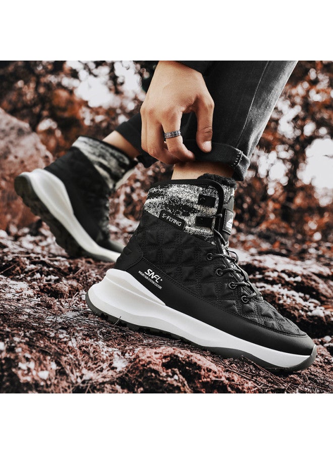 Flying in the snow Snow Flying 25 Years Winter Fleece Warm Thick Sole Snow Boots High Top Cotton Boots Sports Casual Men's Boots Women's Boots - Image 5