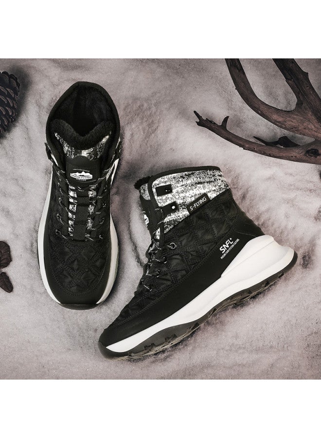 Flying in the snow Snow Flying 25 Years Winter Fleece Warm Thick Sole Snow Boots High Top Cotton Boots Sports Casual Men's Boots Women's Boots - Image 3