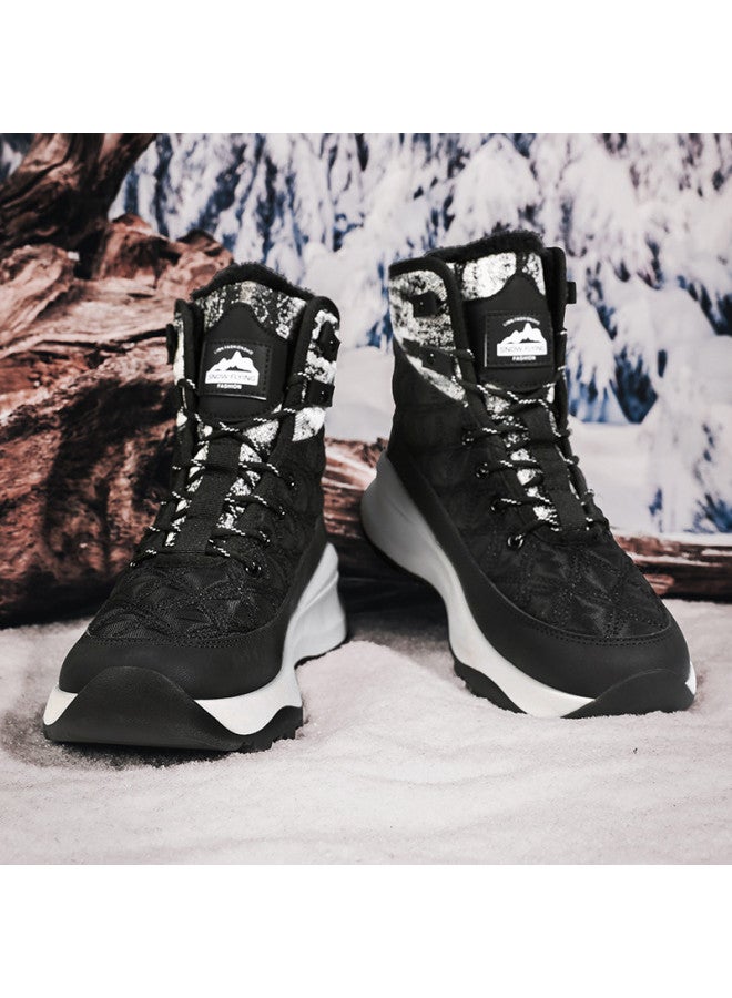 Flying in the snow Snow Flying 25 Years Winter Fleece Warm Thick Sole Snow Boots High Top Cotton Boots Sports Casual Men's Boots Women's Boots - Image 2