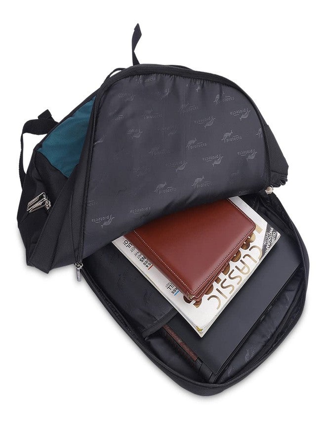 Protecta Proposed Merger Convertible Backpack Office Bag - with external laptop compartment and space for clothes and accessories for work or leisure trips - Black & Green - Image 4