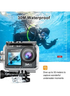 ACTION Ultra HD 5K Action Camera, 30m Waterproof Sports Camera, Lightweight Anti Shake Vlogging Camera, Outdoor Action Camera For Vlogging Content Creation, (Standard)  - Image 2