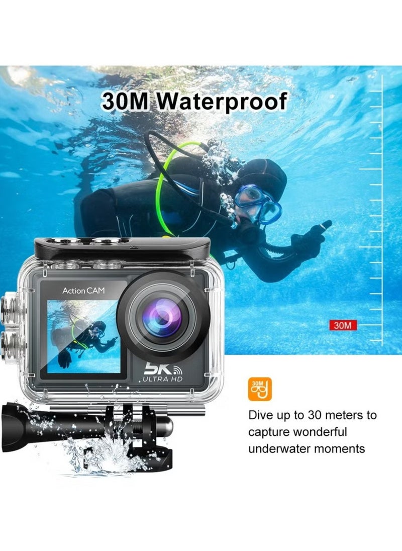 ACTION Ultra HD 5K Action Camera, 30m Waterproof Sports Camera, Lightweight Anti Shake Vlogging Camera, Outdoor Action Camera For Vlogging Content Creation, (Standard)  - Image 2