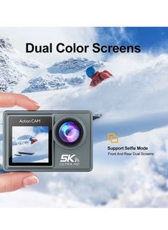 ACTION Ultra HD 5K Action Camera, 30m Waterproof Sports Camera, Lightweight Anti Shake Vlogging Camera, Outdoor Action Camera For Vlogging Content Creation, (Standard)  - Image 4