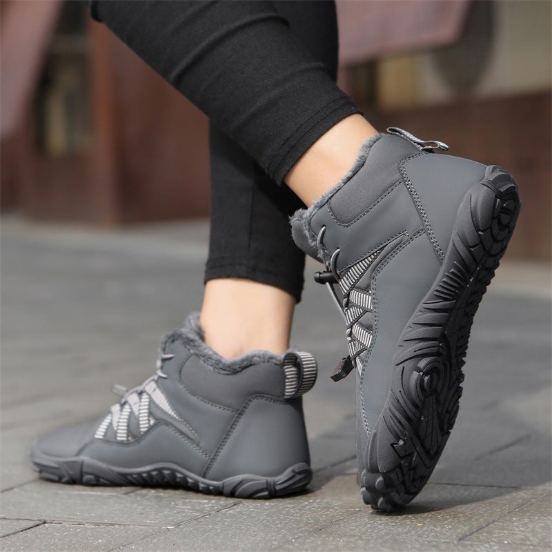 Winter Fleece-Lined Dad Shoes Warm Casual Shoes Cold-Proof Shoes Mid-Top Cotton Shoes Thickened Waterproof Boots - Image 5