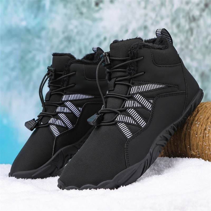 Winter Fleece-Lined Dad Shoes Warm Casual Shoes Cold-Proof Shoes Mid-Top Cotton Shoes Thickened Waterproof Boots - Image 2