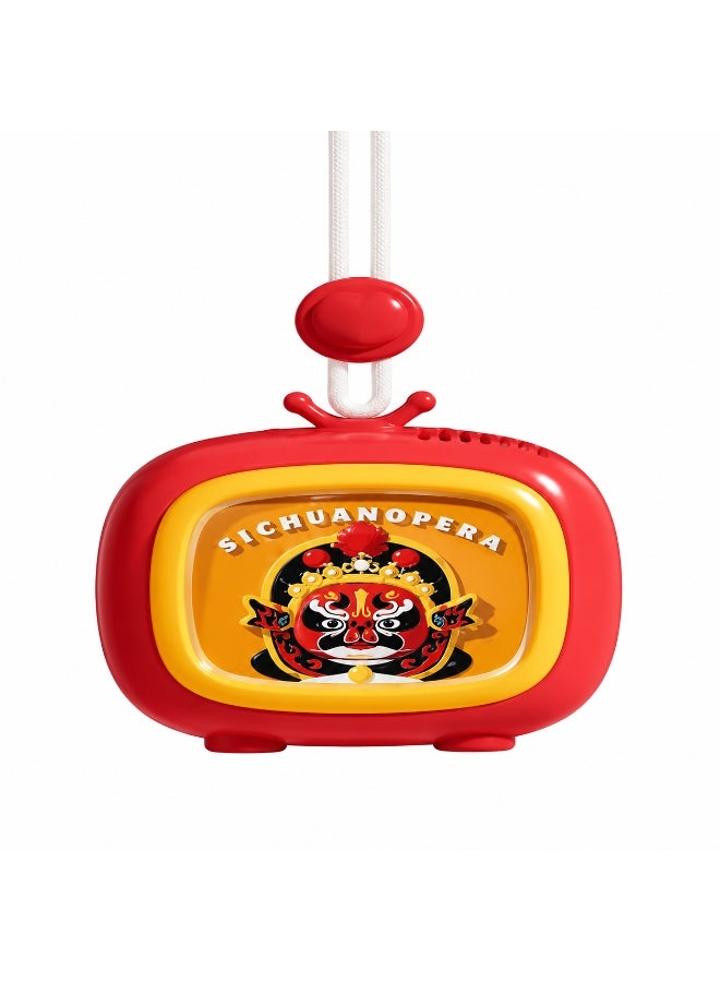 Sichuan Opera Bladeless Hanging Rope Fan, Red Portable Lanyard Cooling Fan
