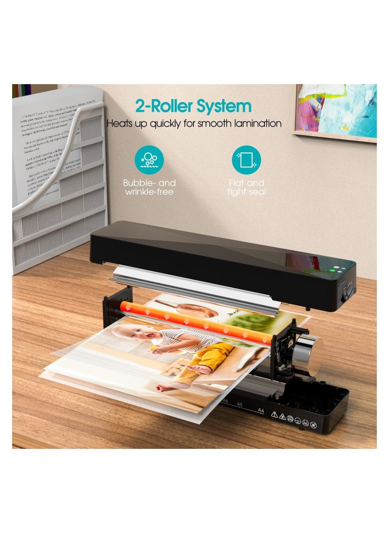 A4 A5 A6 Laminator Machine Laminating Machine, Versatile Thermal Laminating Machine Dual-Mode Hot and Cold Laminator Lightweight Laminator with 15 Laminating Pouches No Bubbles for School Home Use