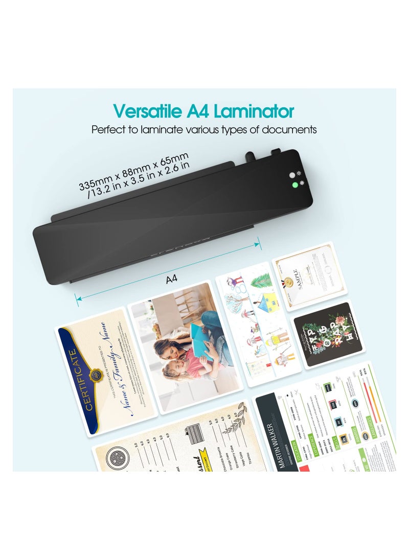 A4 A5 A6 Laminator Machine Laminating Machine, Versatile Thermal Laminating Machine Dual-Mode Hot and Cold Laminator Lightweight Laminator with 15 Laminating Pouches No Bubbles for School Home Use