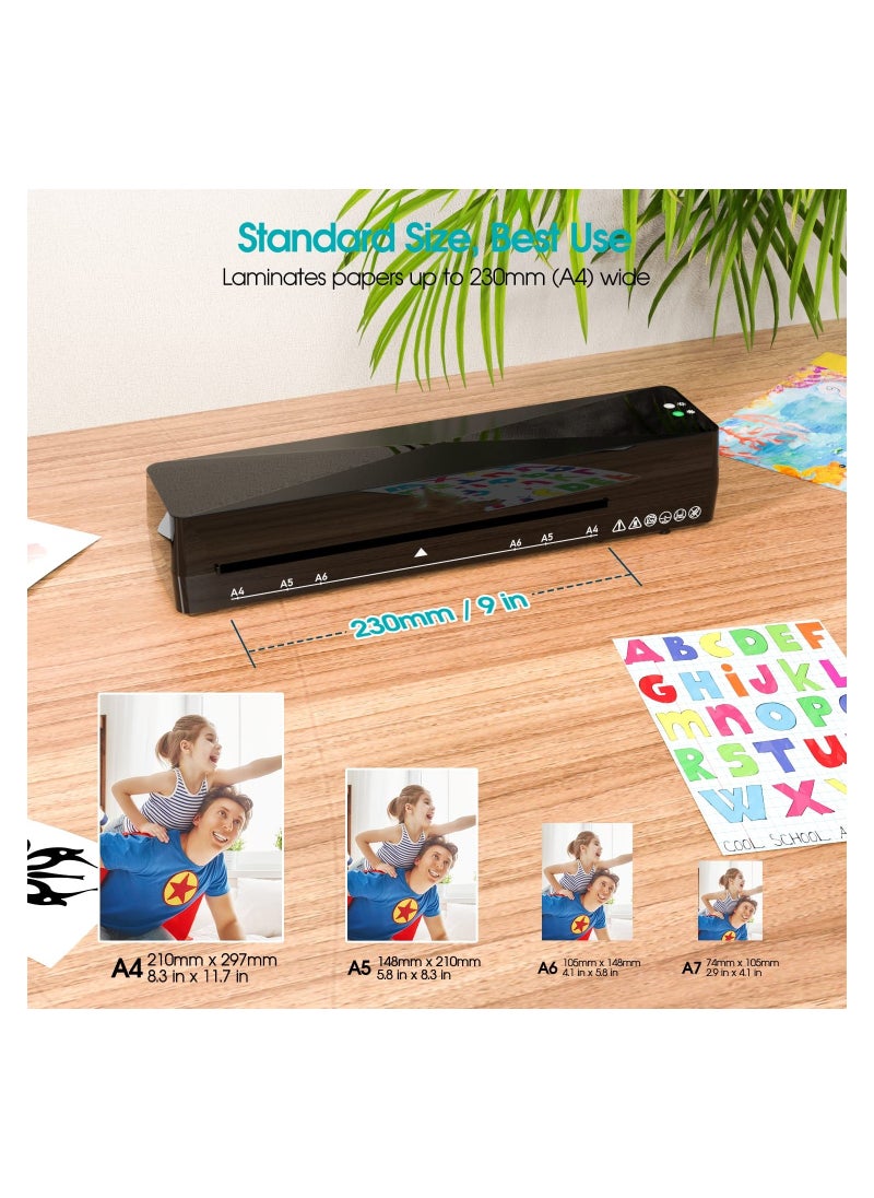 A4 A5 A6 Laminator Machine Laminating Machine, Versatile Thermal Laminating Machine Dual-Mode Hot and Cold Laminator Lightweight Laminator with 15 Laminating Pouches No Bubbles for School Home Use