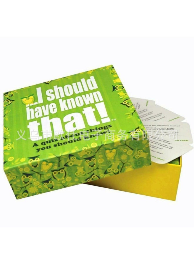 Generic - I Should Have Known That! Party Entertainment Puzzle Board Game Card Game-Color:I Should Have Known That! Green Box - Image 1