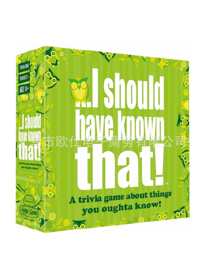 Generic - I Should Have Known That! Party Entertainment Puzzle Board Game Card Game-Color:I Should Have Known That! Green Box - Image 1