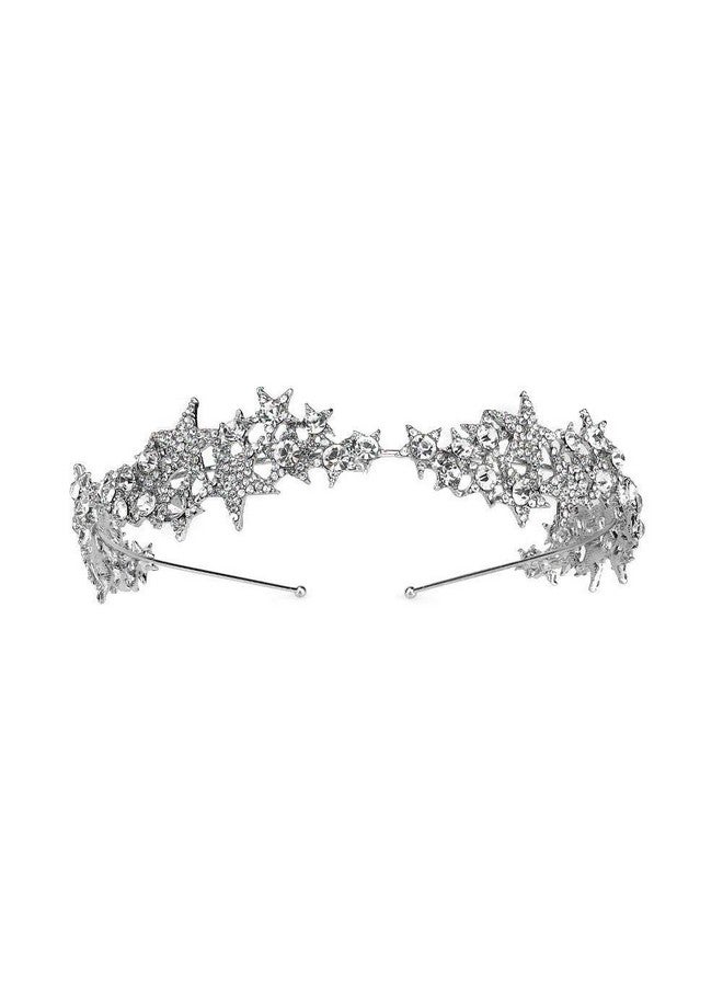 Aimimier Aimimer Bridal Crystal Star Tiara Crown Rhinestone Headband For Wedding Prom Party Hair Jewelry For Women And Girls - Image 2
