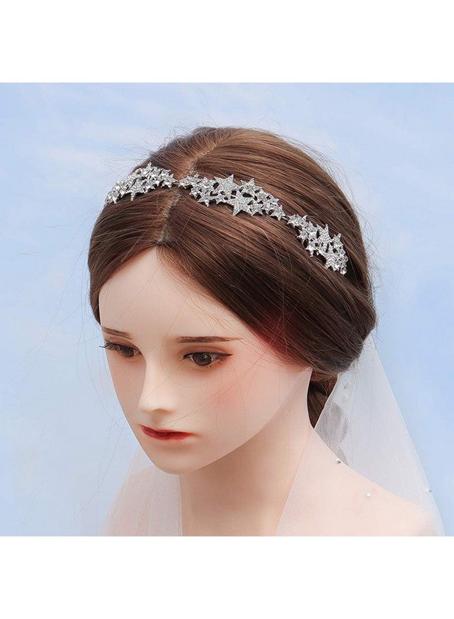 Aimimier Aimimer Bridal Crystal Star Tiara Crown Rhinestone Headband For Wedding Prom Party Hair Jewelry For Women And Girls - Image 3