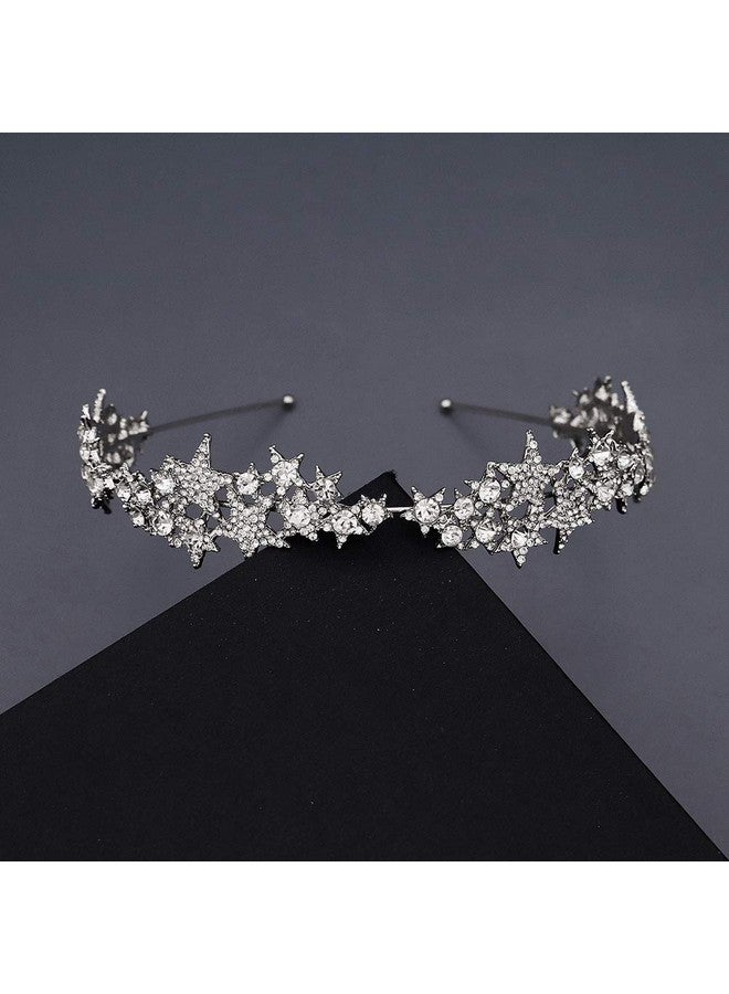 Aimimier Aimimer Bridal Crystal Star Tiara Crown Rhinestone Headband For Wedding Prom Party Hair Jewelry For Women And Girls - Image 4