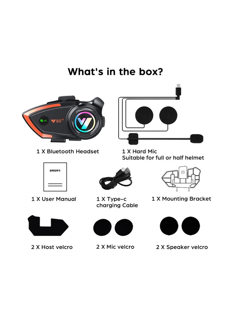 SYOSI - Motorcycle Bluetooth Headset, Outdoor Wireless Bluetooth Helmet Intercom Headset, 500M Helmet Communication Systems, IP67 Waterproof Automatic Answer CVC Noise Cancellation Hard Mic(1 Pack) - Image 1