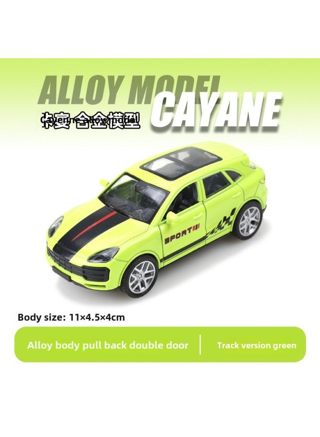 [bag] 1:43 Alloy Car Car Model Boy Children's Toy Car Doll Machine Ornaments Gift Wholesale-Color:1:43 Cayenne Track Version Green (bubble Bag)  - Image 1