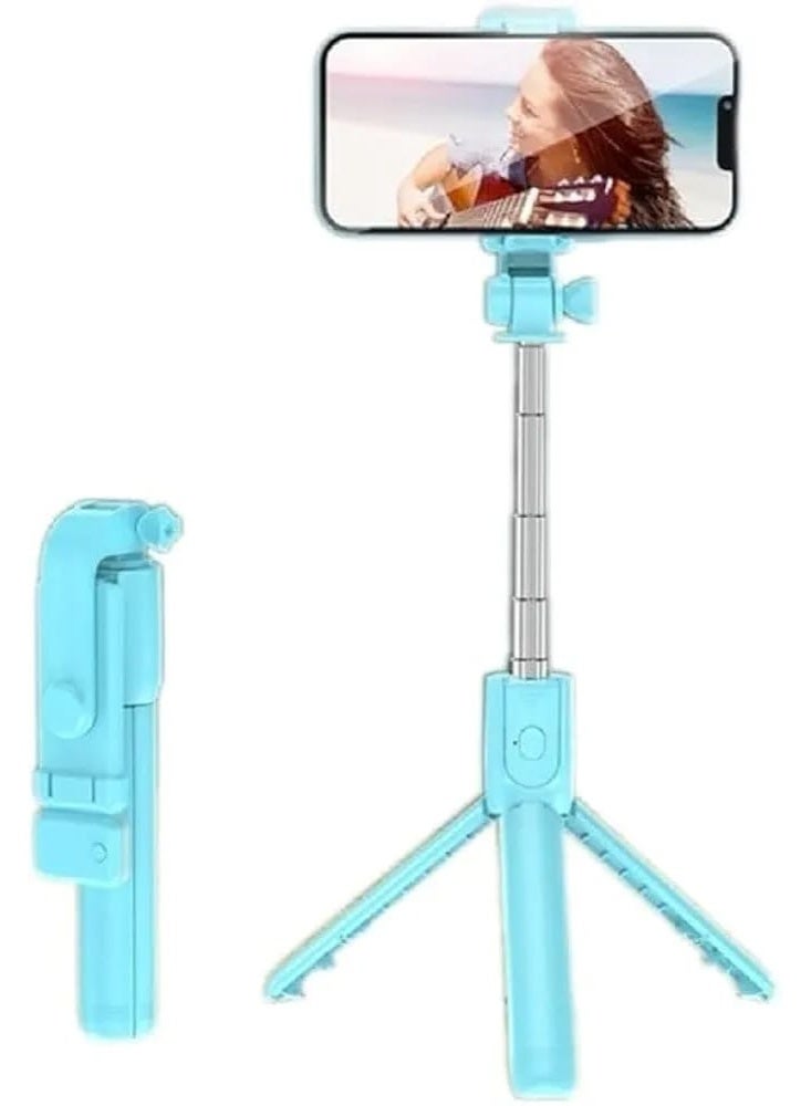 Lightweight Extendable Selfie Stick, Tripod Stand with Wireless Remote, Phone Holder Can Be Used as a Selfie Stick and Tripod Compatible with iPhone 15, 14, 13, 12 Pro, XS Max, X, 8 Plus, Samsung - Image 1