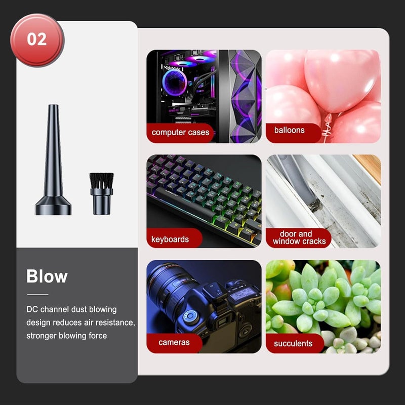HELLARO 240V Wireless Handheld Vacuum Cleaner 3in1 High Power 18000PA Portable car Vacuum Cleaner with Blower for Home Car 5060 Min Runtime Brushless Motor - Image 5